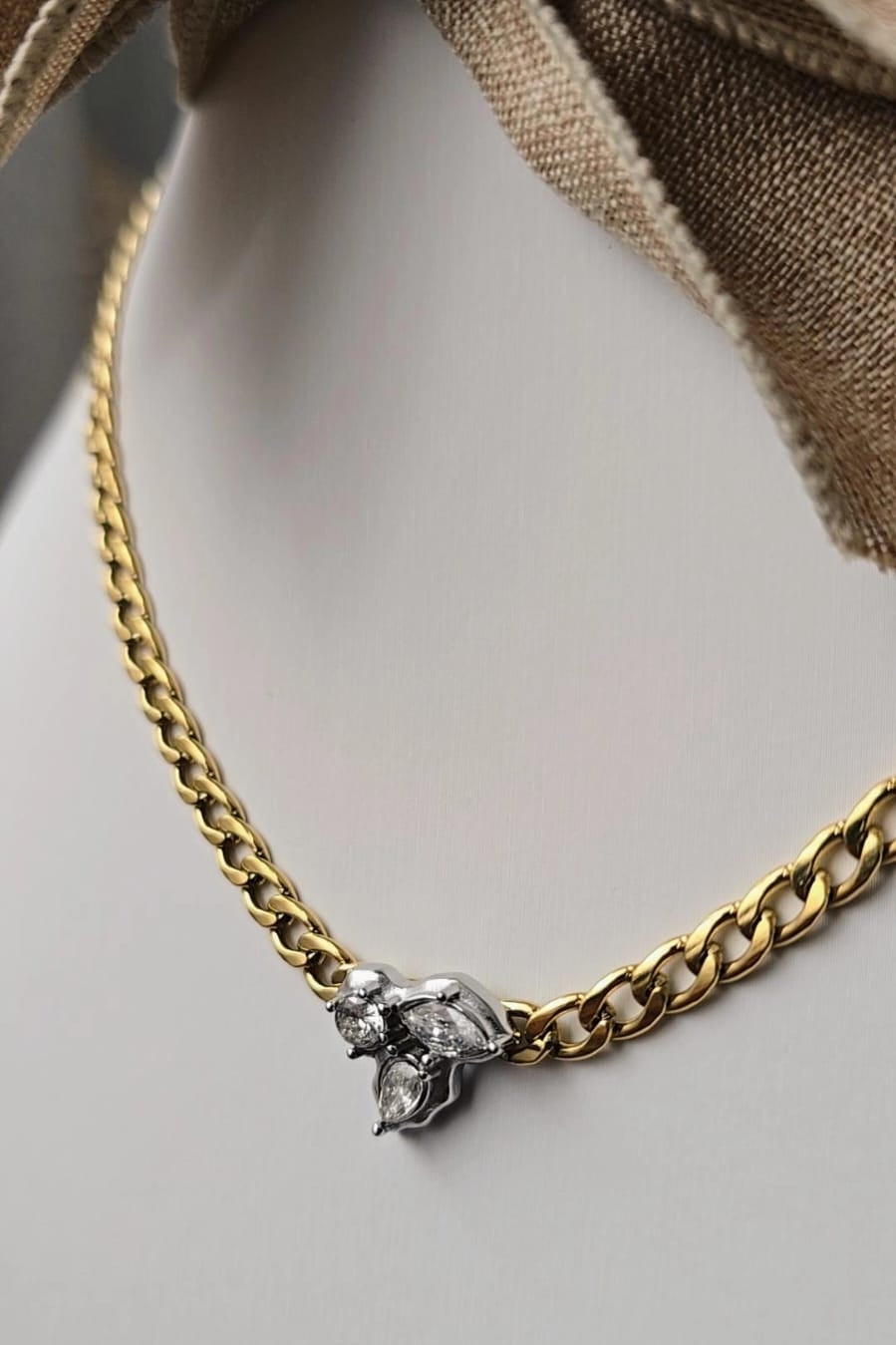 3 Diamond Cuban Necklace