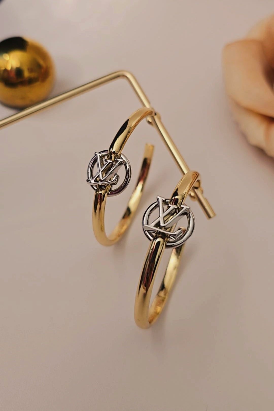 LV Dual Tone Hoops