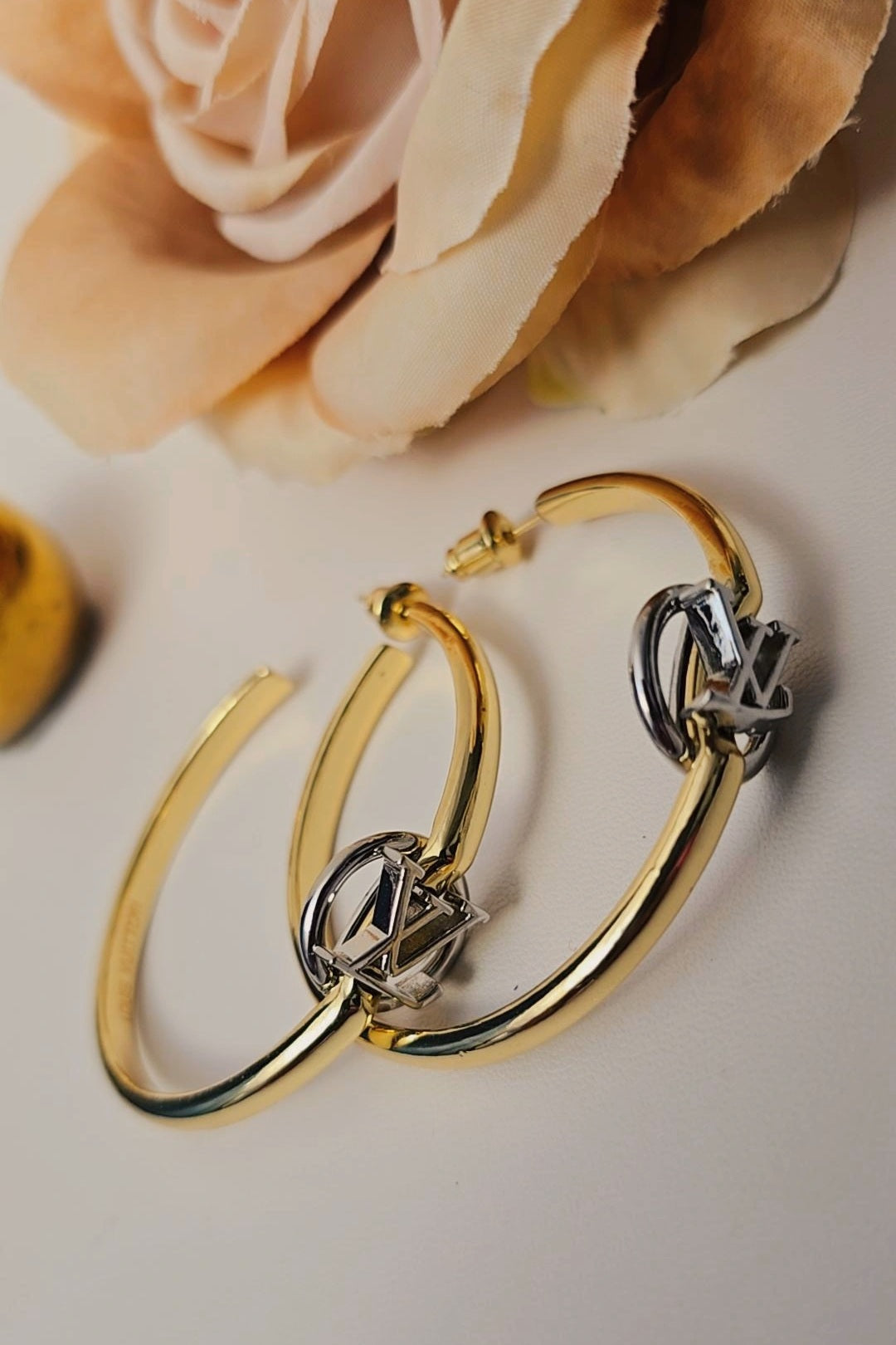 LV Dual Tone Hoops