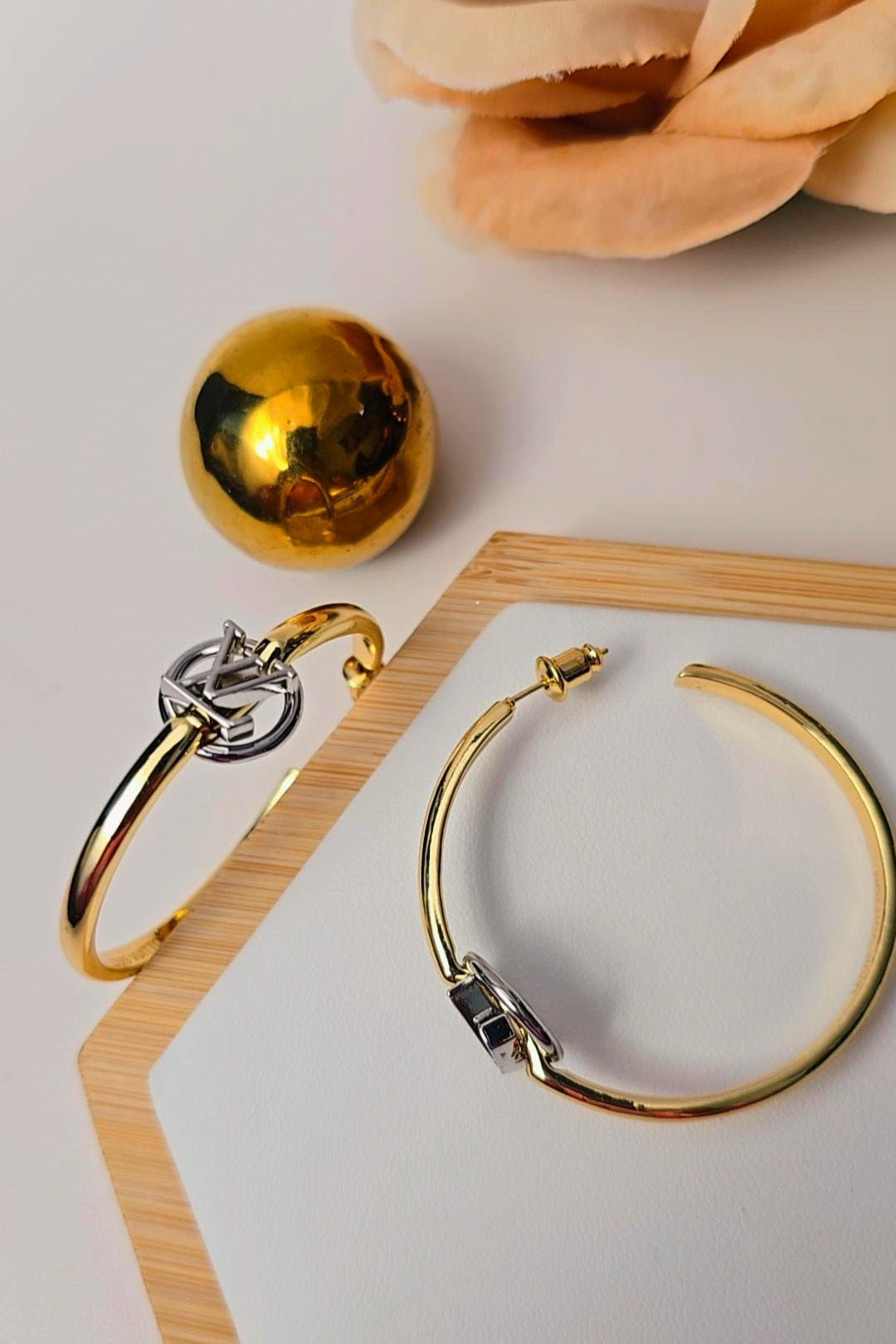 LV Dual Tone Hoops