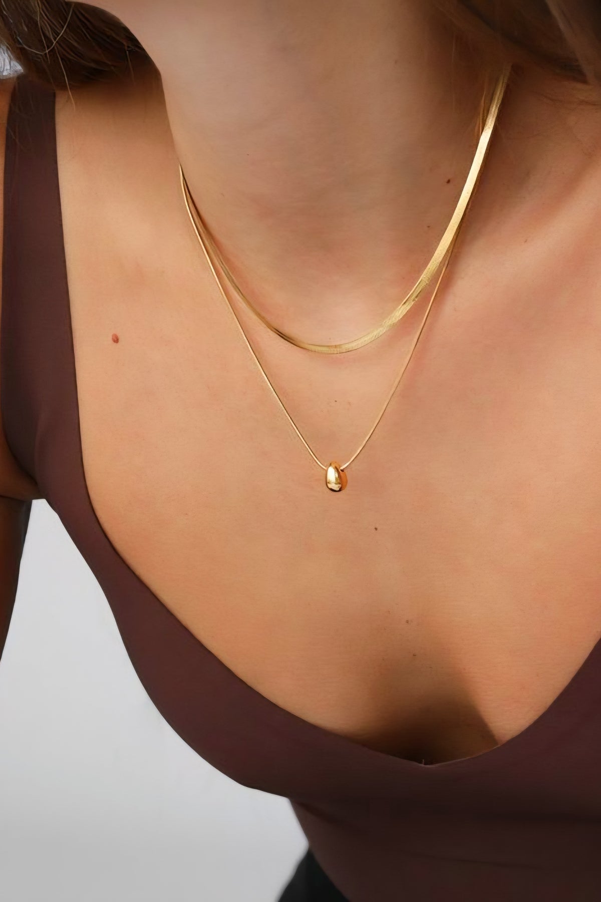 Sophie Double Layer Gold Drop