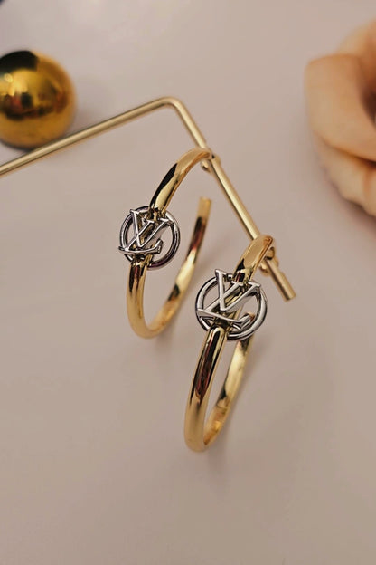 LV Dual Tone Hoops
