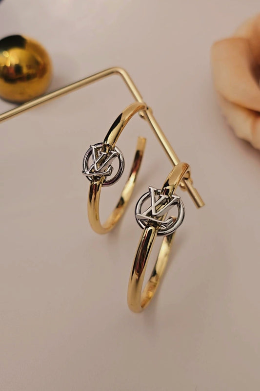 LV Dual Tone Hoops