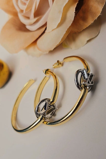LV Dual Tone Hoops