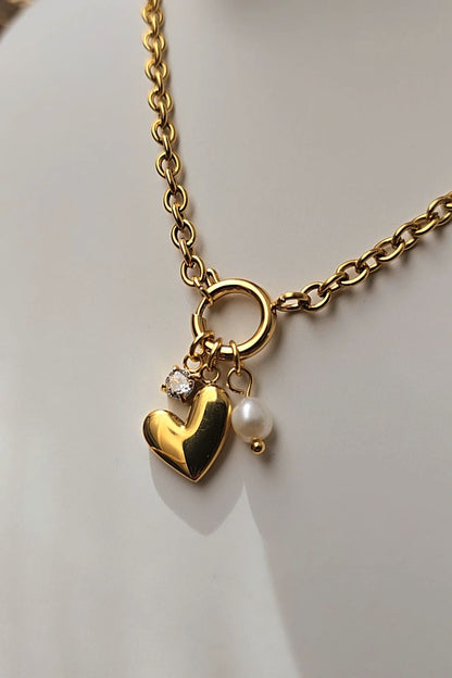 Kara Heart Charms Necklace